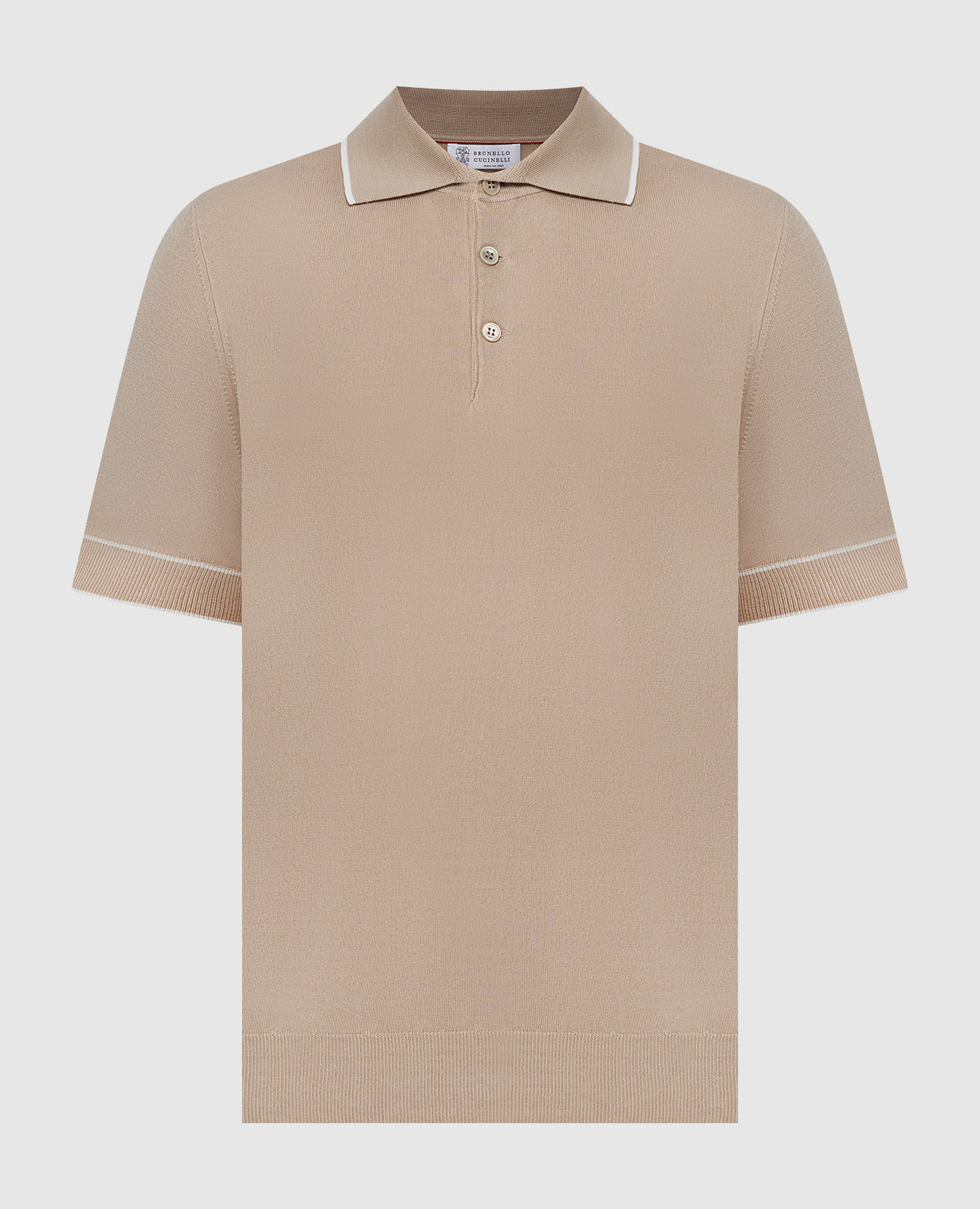 Beige polo shirt with edging