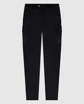 Brunello Cucinelli Чорні штани-карго з вовни ME226E1890