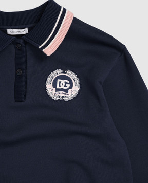 Dolce&Gabbana Дитяча синя сукні міні з нашивкою монограми логотипа L5JD9FG7PGJ812+