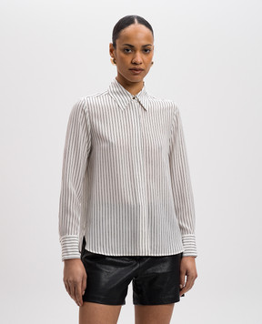 Max Mara Біла блуза LAMA із шовку в смужку LAMA