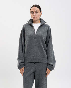 Loulou de Saison Сірий светр DRIES з блискавкою з кашеміру DRIES