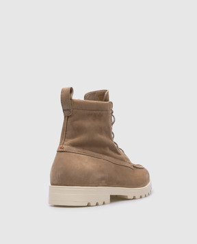 Santoni Бежевые замшевые ботинки WTDR71045TIRSUMY