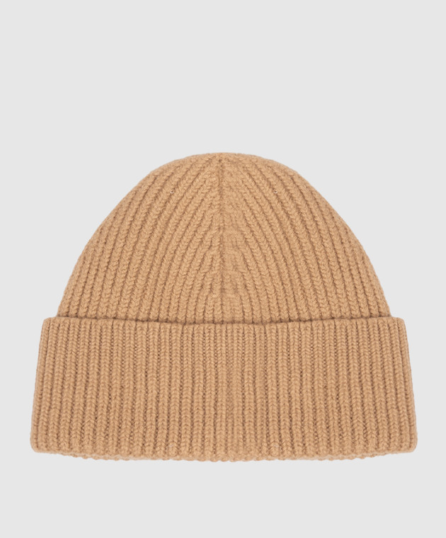 Ami Paris Коричневая шапка из шерсти UBO006018m изображение 3