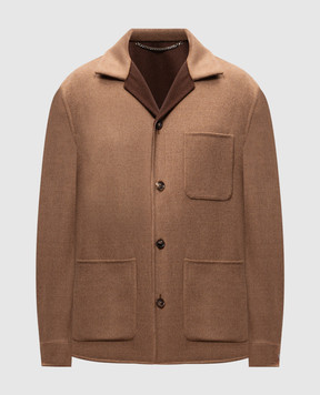 Canali Коричневая куртка из шерсти SG02957O31017