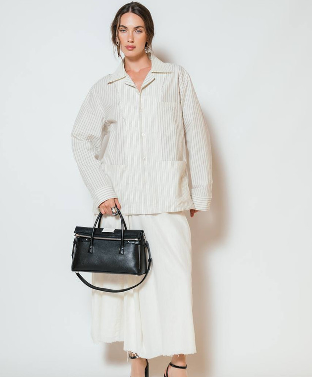 Maison Margiela Черная кожаная сумка 5АС с логотипом SB2WD0076P5348 изображение 5