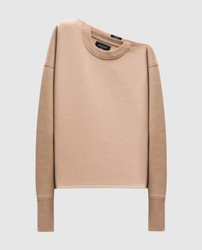 Balmain Бежевый свитшот с патчем логотипа EF1HU301JJ69
