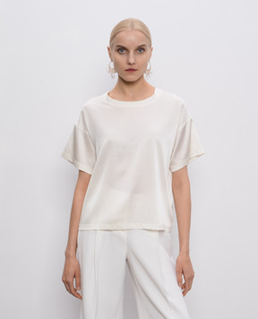 Ermanno Scervino Белый топ из шелка D462L756HKC