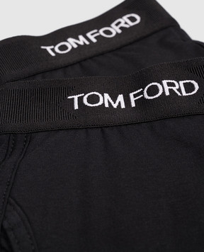 Tom Ford Набір чорних трусів-боксерів з контрастним візерунком логотипа T4XC31410