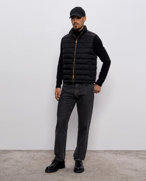 Versace Чорний пуховий жилет Barocco 10210251A09785