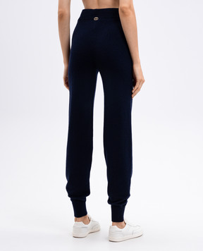 Twinset Синие джогеры с шерстью и кашемиром 252TT3352