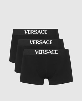 Versace Набор черных трусов-боксеров с логотипом 10209891A14783