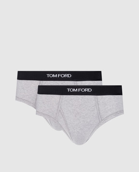 Tom Ford Набор серых трусов-брифов с логотипом. T4XC11040