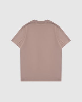 Brunello Cucinelli Дитяча коричнева футболка з брендовим принтом B0B13T187C