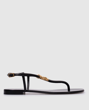 Giuseppe Zanotti Черные кожаные босоножки Ganass E500057