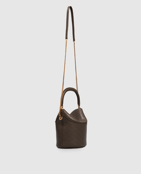 Saint Laurent Кожаная сумка бакет-бег GABY цвета хаки 7639611EL07