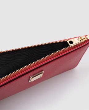 Dolce&Gabbana Червоний шкіряний гаманець Dauphine з логотипом BI1265A1001