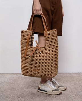 Gianni Chiarini Коричневая плетеная сумка-тоут AVA BS11568WVNG