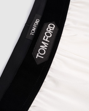 Tom Ford Бежеві труси-боксери із шовку з логотипом T4LE41010