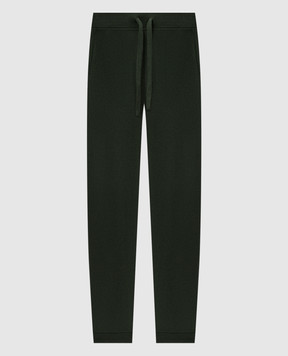Allude Зеленые брюки джогеры из шерсти и кашемира 24537011