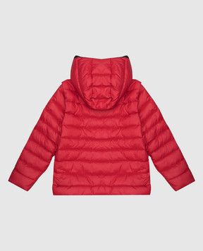 Balmain Дитяча червона пухова куртка з принтом логотипа BV2P37N00141214