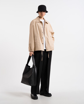 Jil Sander Бежева вітровка з принтом логотипа J04AM0001J45026