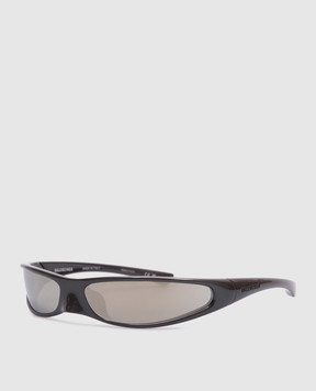Balenciaga Сірі сонцезахисні окуляри Blade Rectangle з дзеркальним ефектом 812599T0007