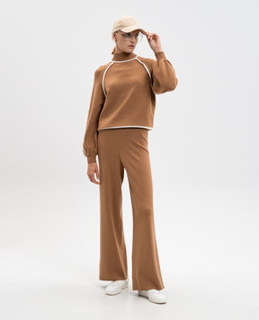 Twinset Коричневий светр з окантуванням 252LI3NCC