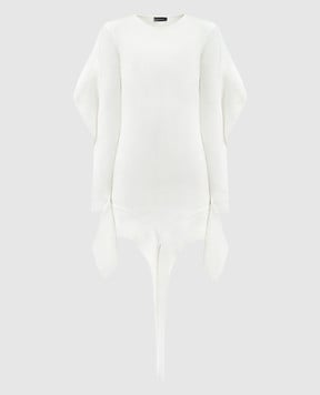 Thierry Mugler Біла сукня Robe з воланами 24S2RO15831112