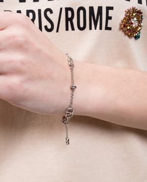 Valentino Сріблястий браслет з металевою емблемою VLogo Signature та кристалами 6W2J0Y72YCW