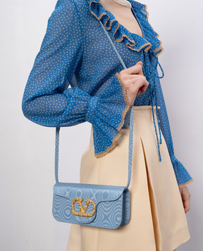 Valentino Голубая сумка кросс-боди с логотипом VLogo Signature 6W0B0R24LDG