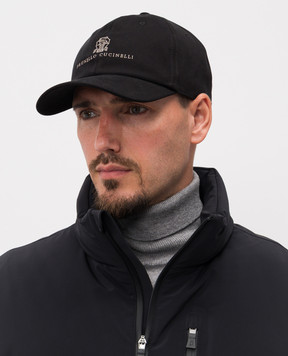 Brunello Cucinelli Черная кепка с вышивкой логотипа M252D9850