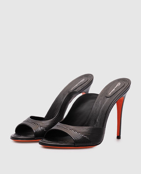 Santoni Чорні шкіряні мюлі WHLL71571HA2TONL