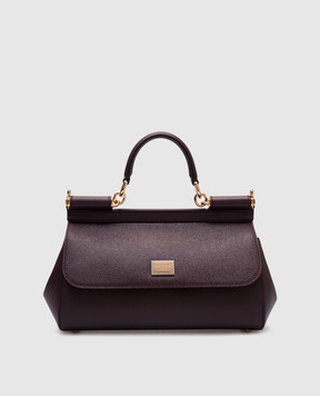 Dolce&Gabbana Фіолетова шкіряна сумка Sicily з логотипом BB7652B1001