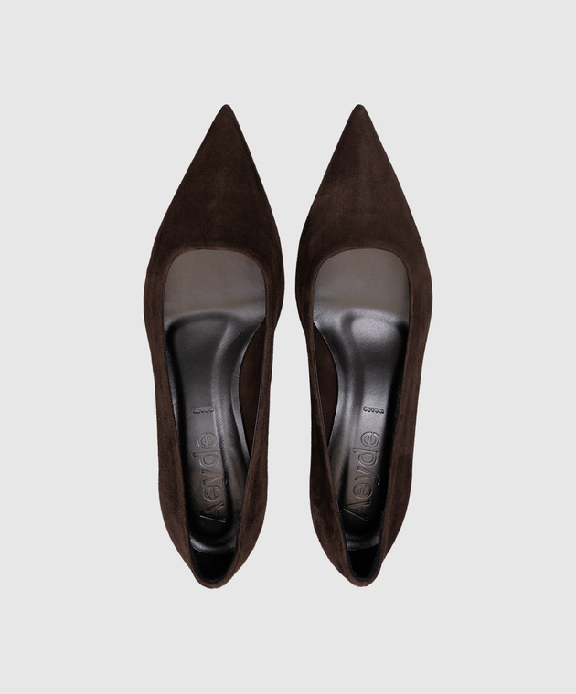 Aeyde Коричневі замшеві туфлі Judi PUFIRP30BL123FW24953017 зображення 4