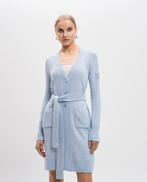 Ermanno Scervino Блакитний подовжений кардиган з вовною та кашеміром D454N504CTLGDYI