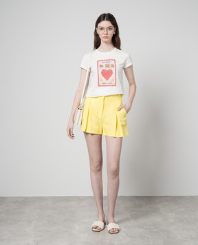 Twinset Біла футболка з принтом Red Heart 241TT2411