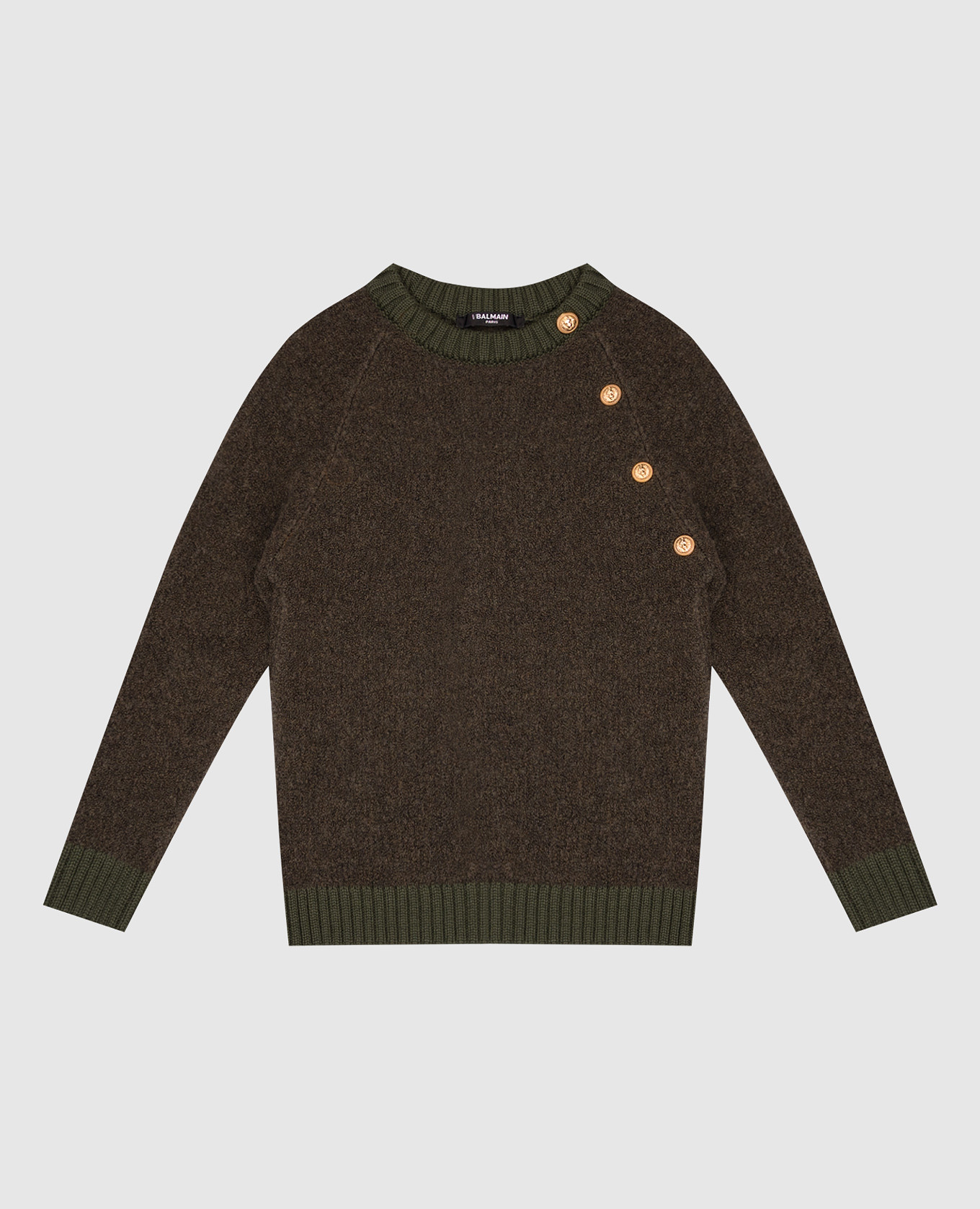 Детский зеленый свитер с шерстью