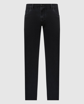 Scissor Scriptor Черные джинсы COSTANTINO с вышивкой логотипа монограммы. COSTANTINOT189989