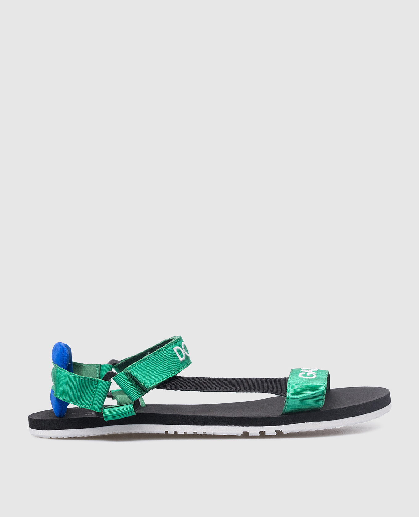 Children's green sandals with a logo