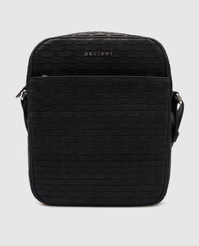 Orciani Черная кожаная сумка Chevrette Woven P00738CHWNER
