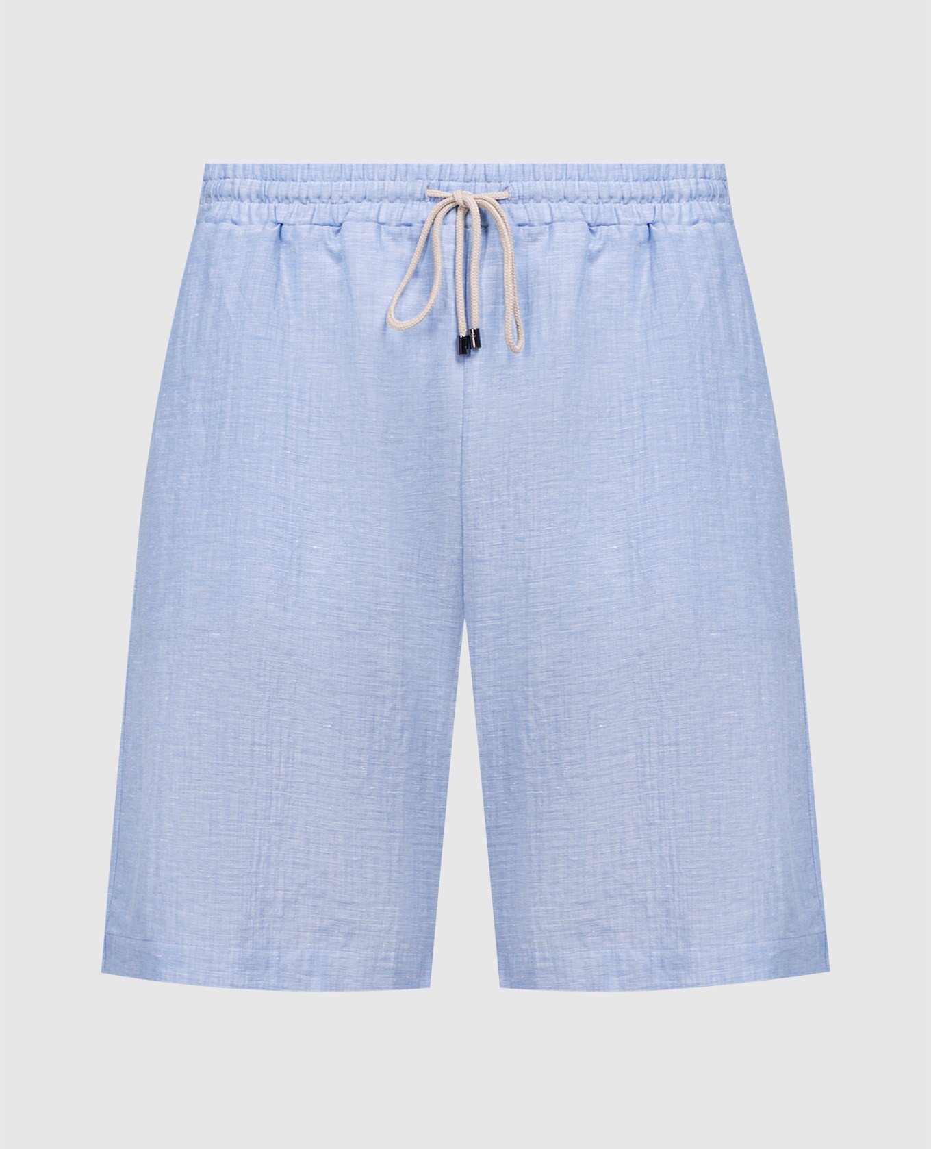 Blue shorts with linen