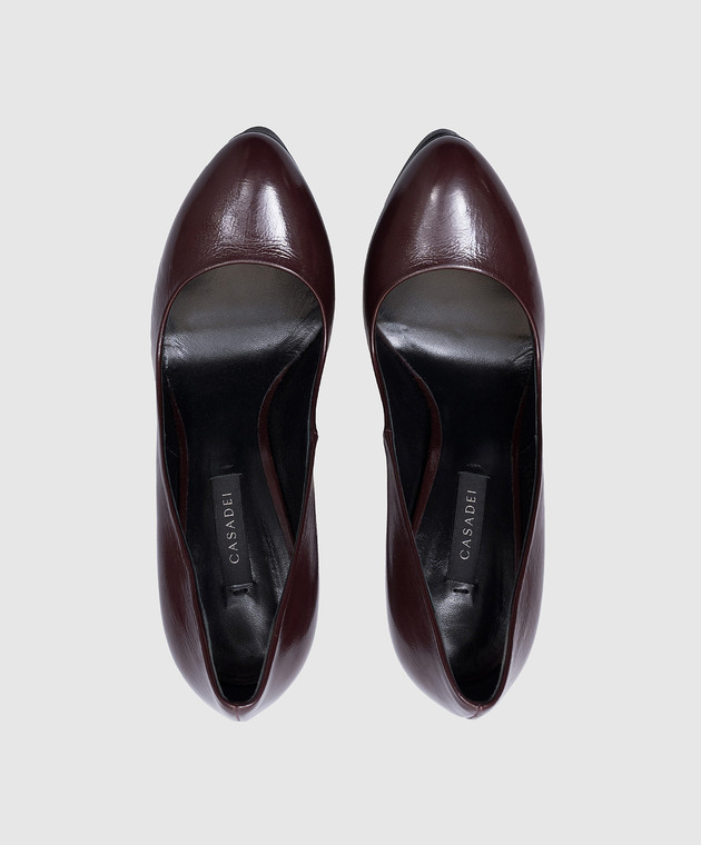 Casadei Бордові шкіряні глянцеві туфлі 1F300H1401RAIN зображення 4