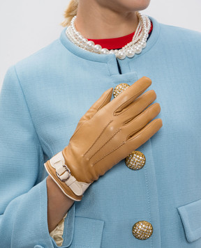 Sermoneta Gloves Коричневі шкіряні рукавички B28