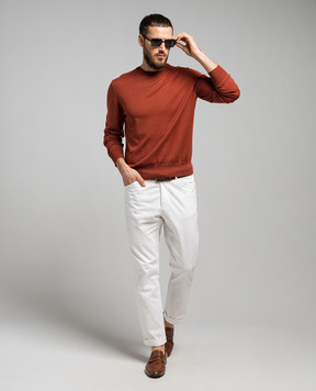 Cashmere&Whiskey Коричневый джемпер с шелком и кашемиром FS02