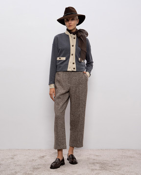 Brunello Cucinelli Коричневий топ із шовку MF940ED804