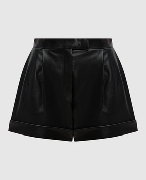 Alexander McQueen Черные кожаные шорты с отворотами 770562Q5AL1
