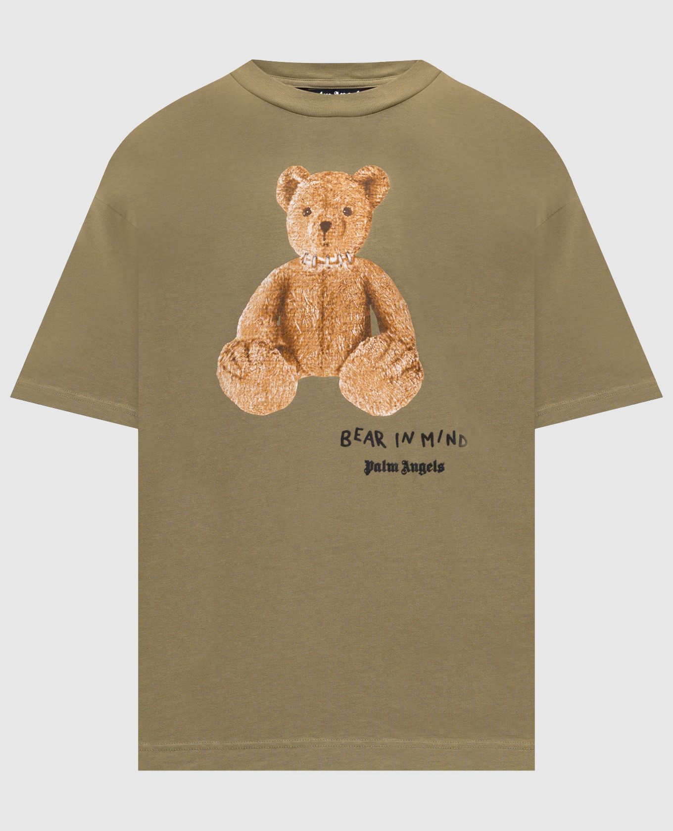 

Футболка Bear in mind цвета хаки с принтом, Футболки