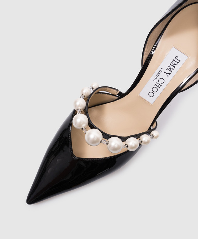 ルビシャルム Jimmy Choo - Черные кожаные лакированные лодочки AURELIE 85 с