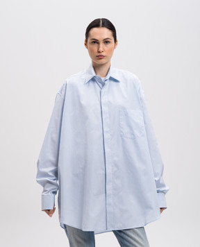 Vetements Блакитна сорочка у візерунок логотипа UA66SH400L