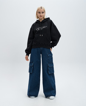 Off-White Черные худи Stars с бусинами OWBB058F24FLE002